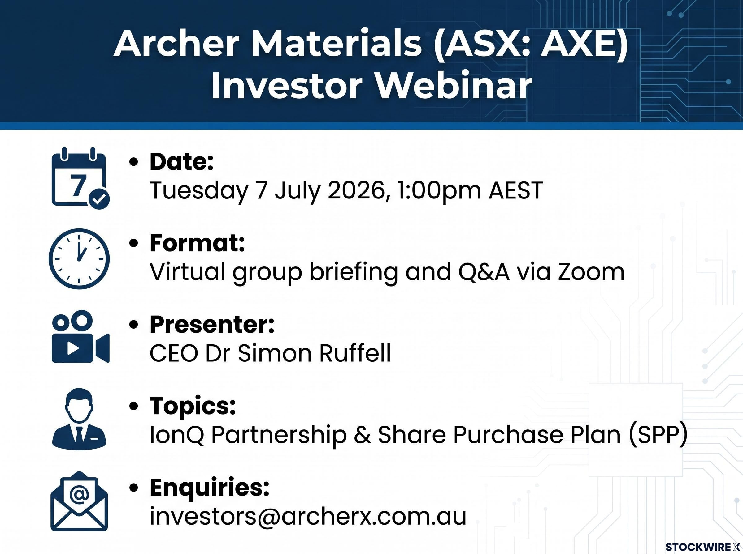 Investor Webinar Event Summary Card