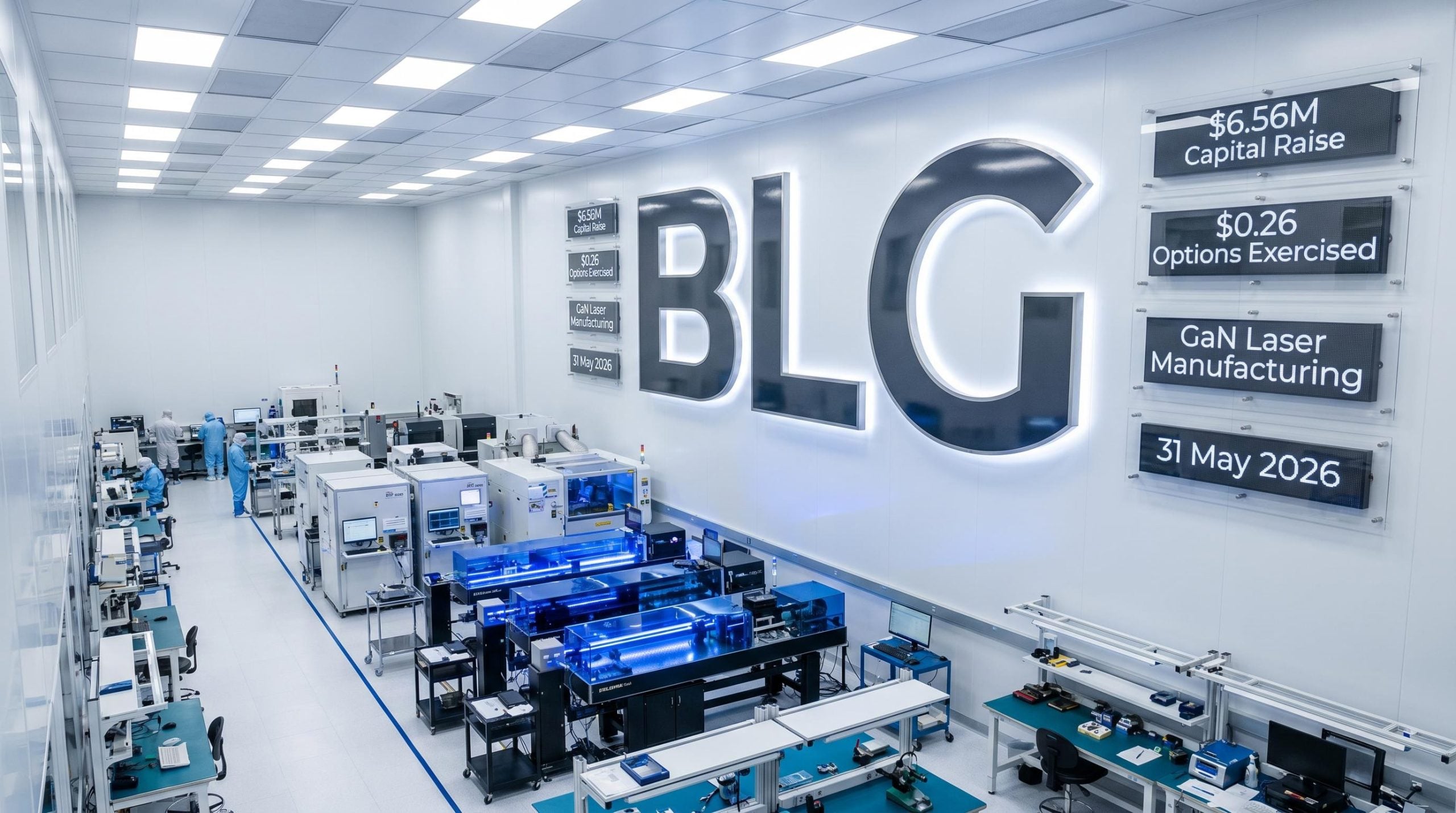 High-tech cleanroom with staff