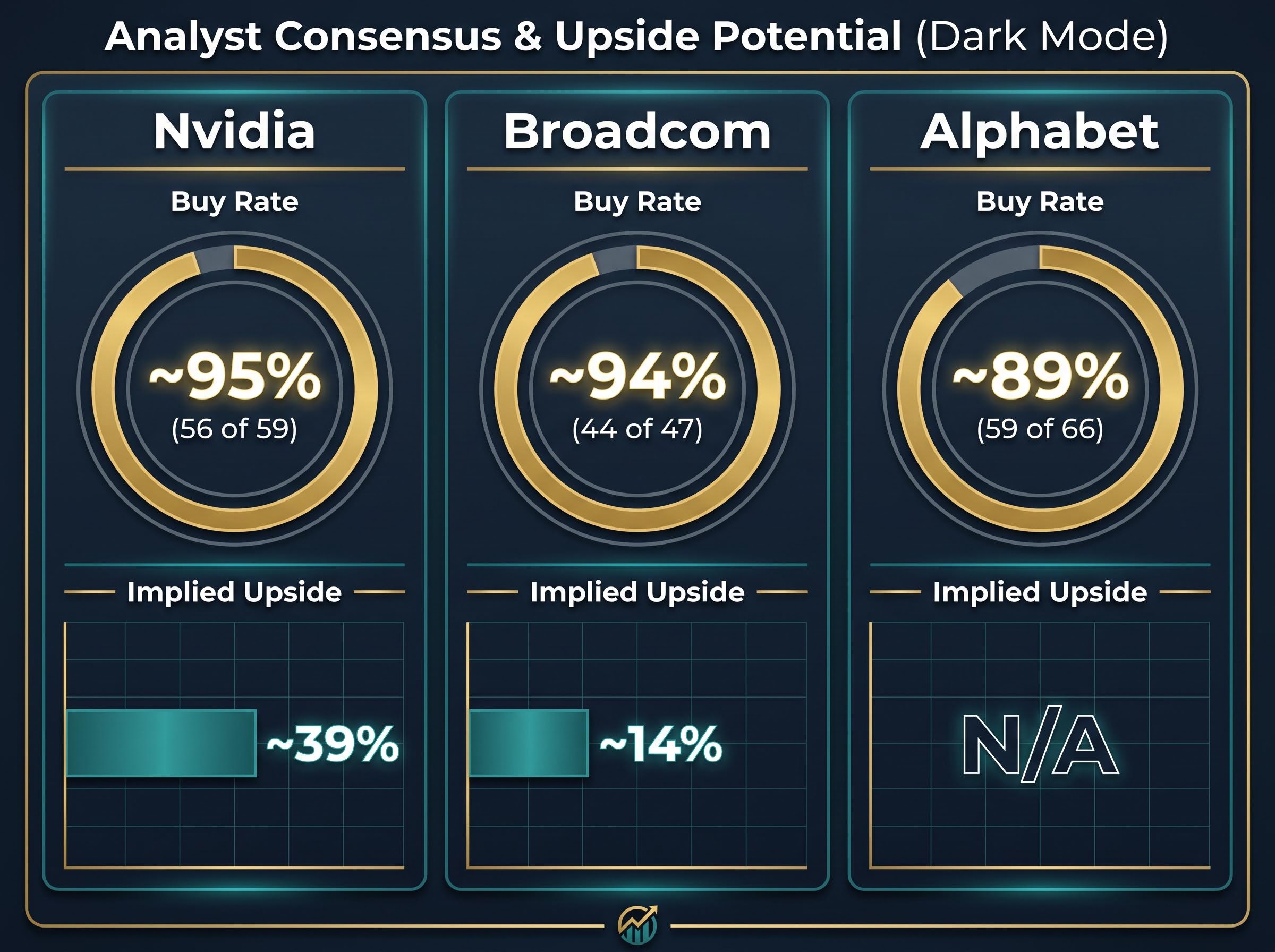Analyst Consensus and Implied Upside Matrix
