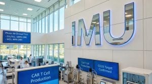 Laboratory with clinical trial signs