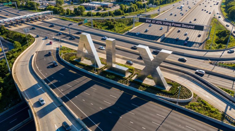 Large ALX sign on highway