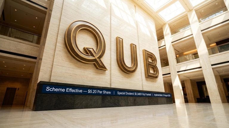 QUB signage in lobby