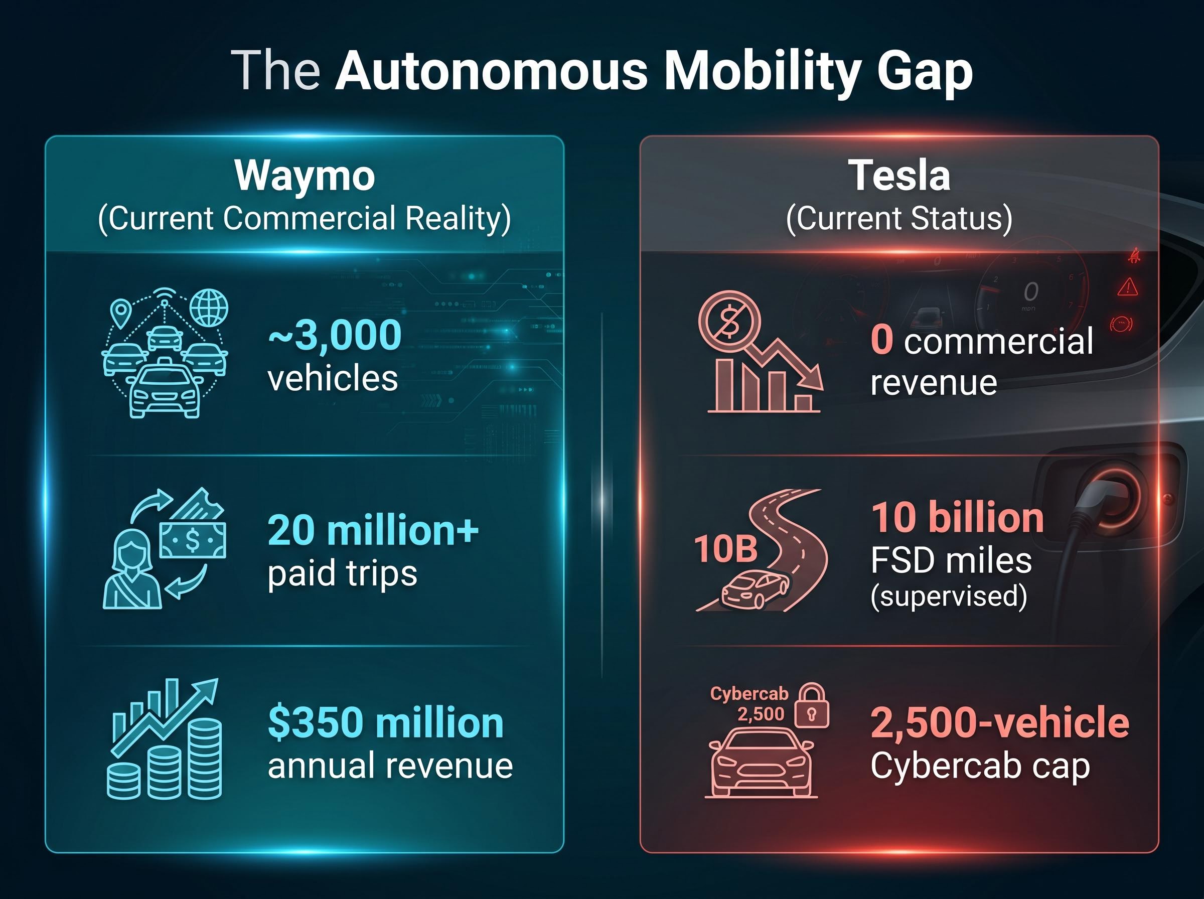 The Robotaxi Reality Gap: Waymo vs. Tesla