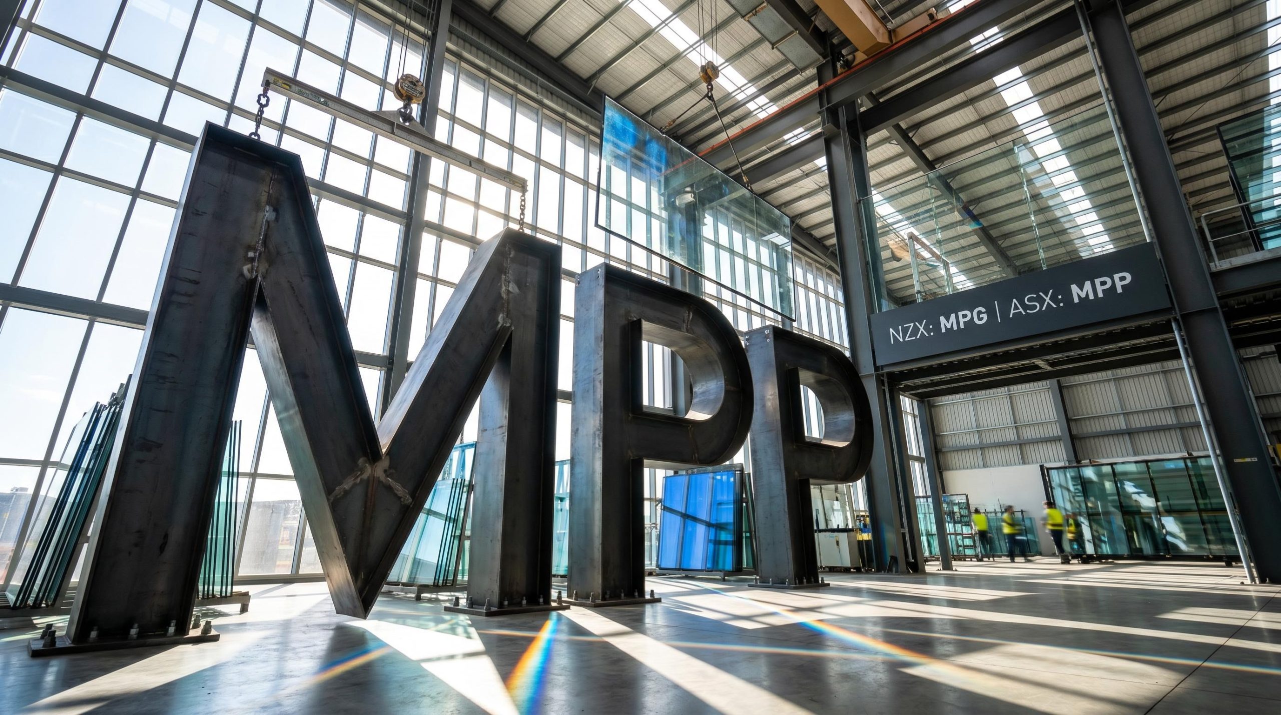 Gigantic metal letters indoors
