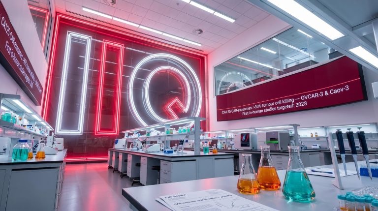 Modern laboratory with neon lights
