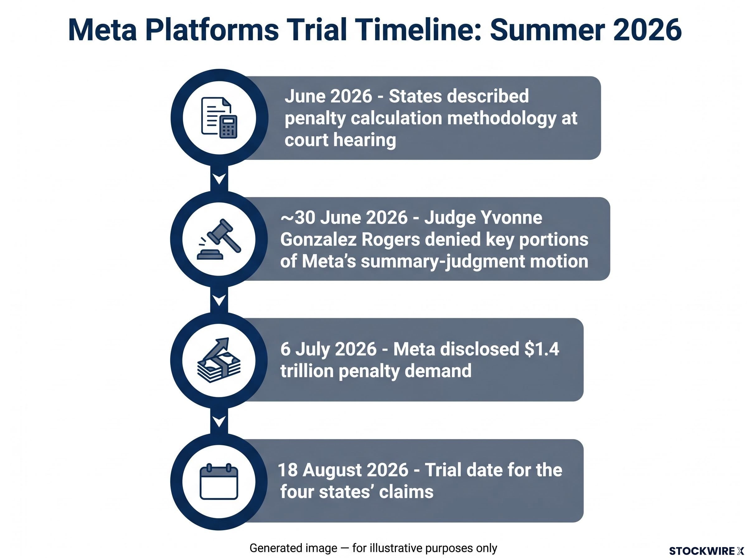 Meta Platforms Trial Timeline: Summer 2026