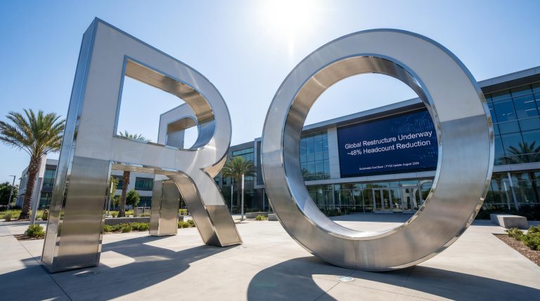 Metal RO sculpture outdoors