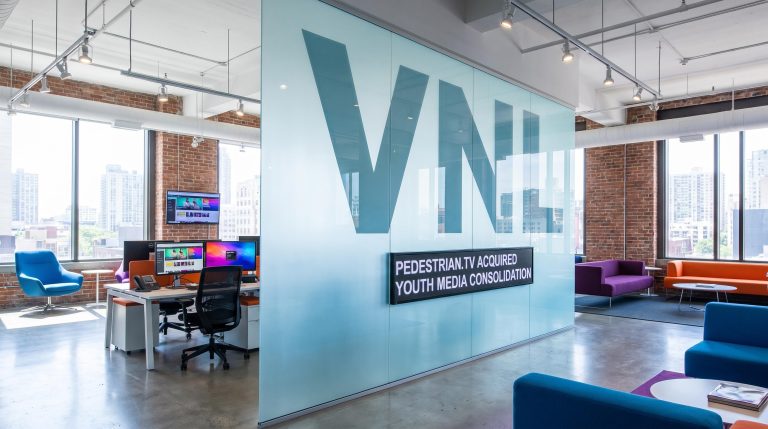 Open office with glass wall