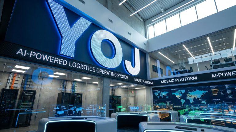 Futuristic logistics operations display