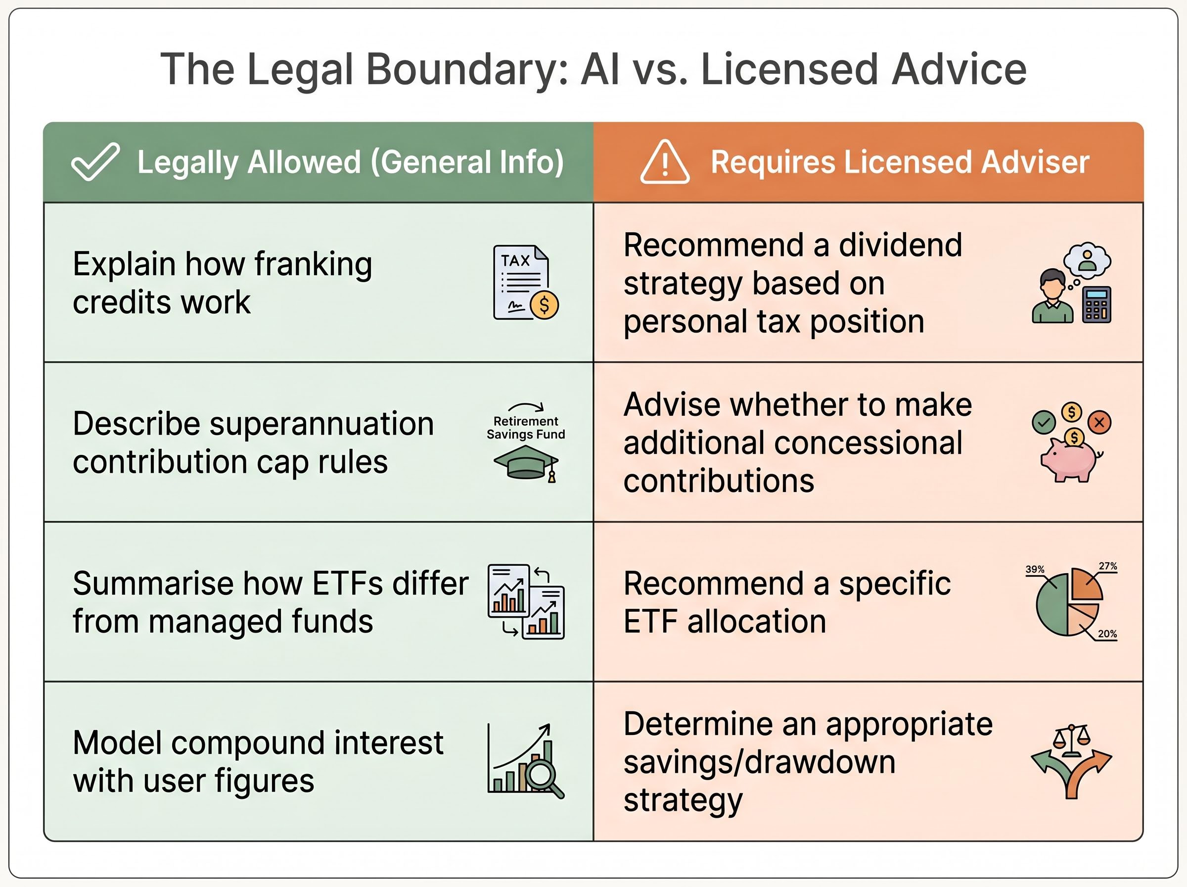The Legal Boundary: AI Education vs. Financial Advice