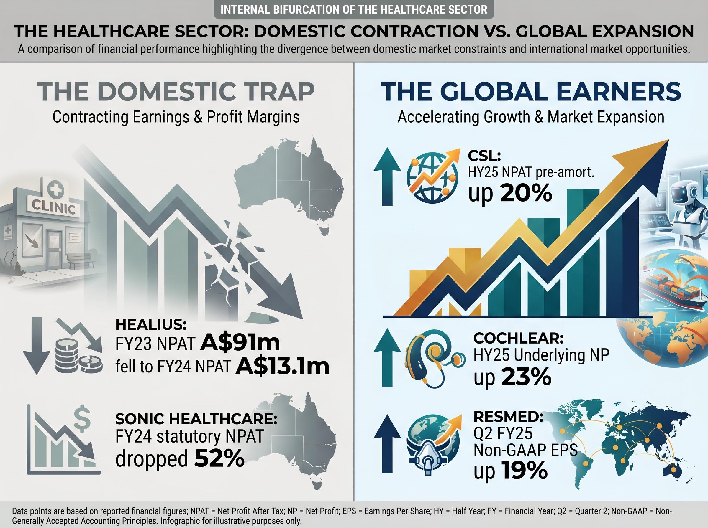 Sector Split: Domestic Trap vs Global Earners