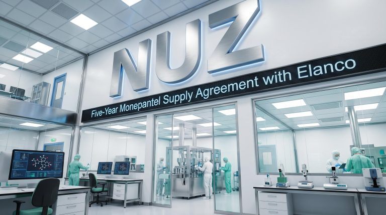 Modern laboratory with sign