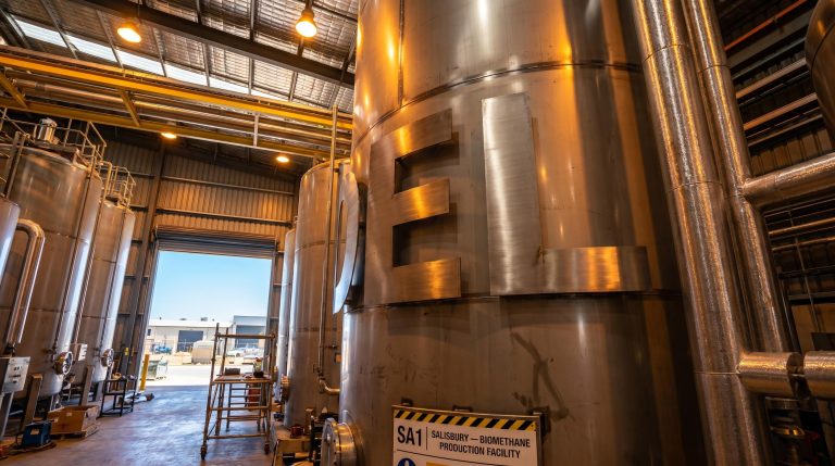 Biomethane production facility tanks