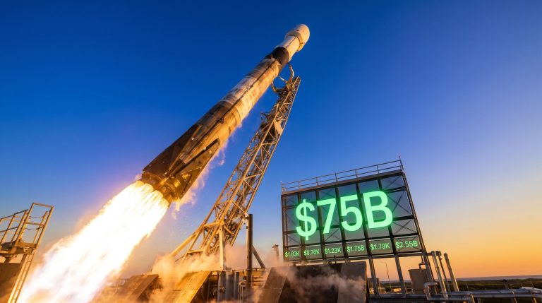 SpaceX Falcon 9 launches as $75B IPO trading board dwarfs Saudi Aramco's record in dawn sky