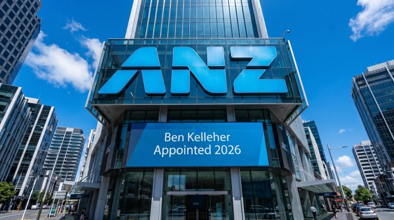 ANZ building with announcement