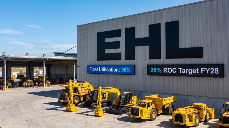 Construction vehicles and warehouse