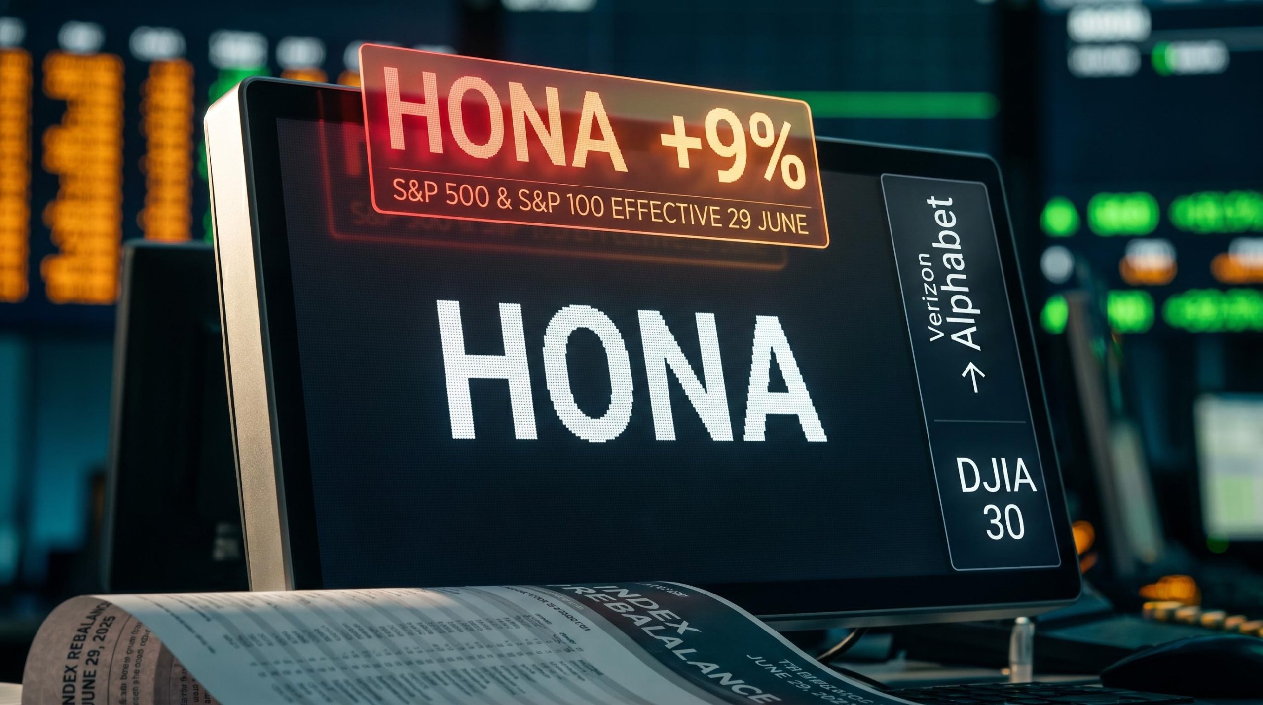 HONA ticker on trading screen showing 9% with S