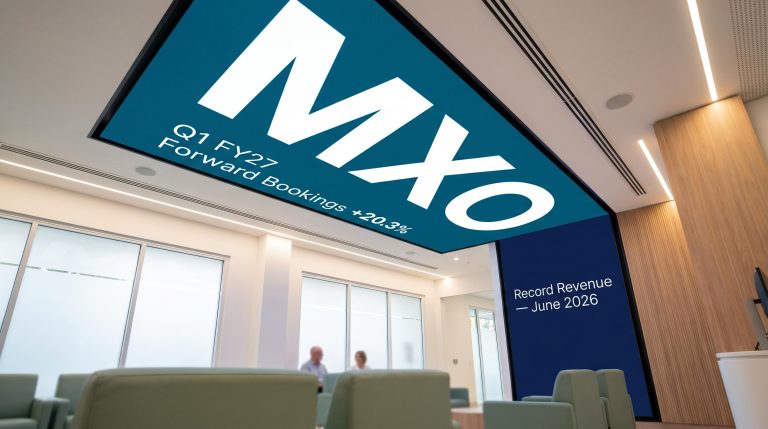 MXO revenue announcement display