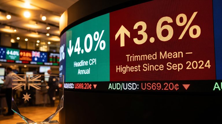 RBA trimmed mean CPI hits 3.6% as Australia inflation split drives AUD/USD below US70¢