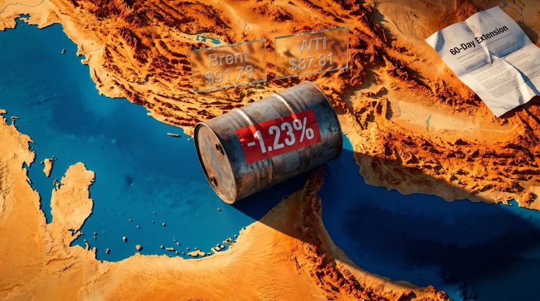 Brent and WTI crude futures fall as US-Iran 60-day ceasefire extension drains Strait of Hormuz risk premium