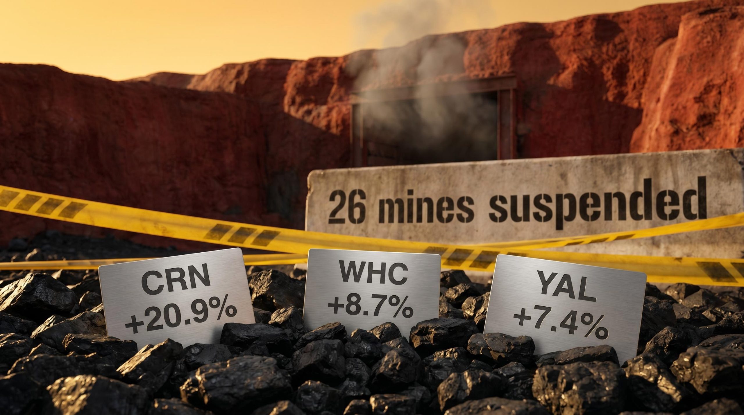 Shanxi mine sealed with safety tape as ASX coal stocks WHC, YAL, CRN surge on 26-mine suspension