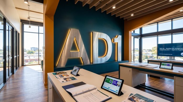 Office with large AD1 sign