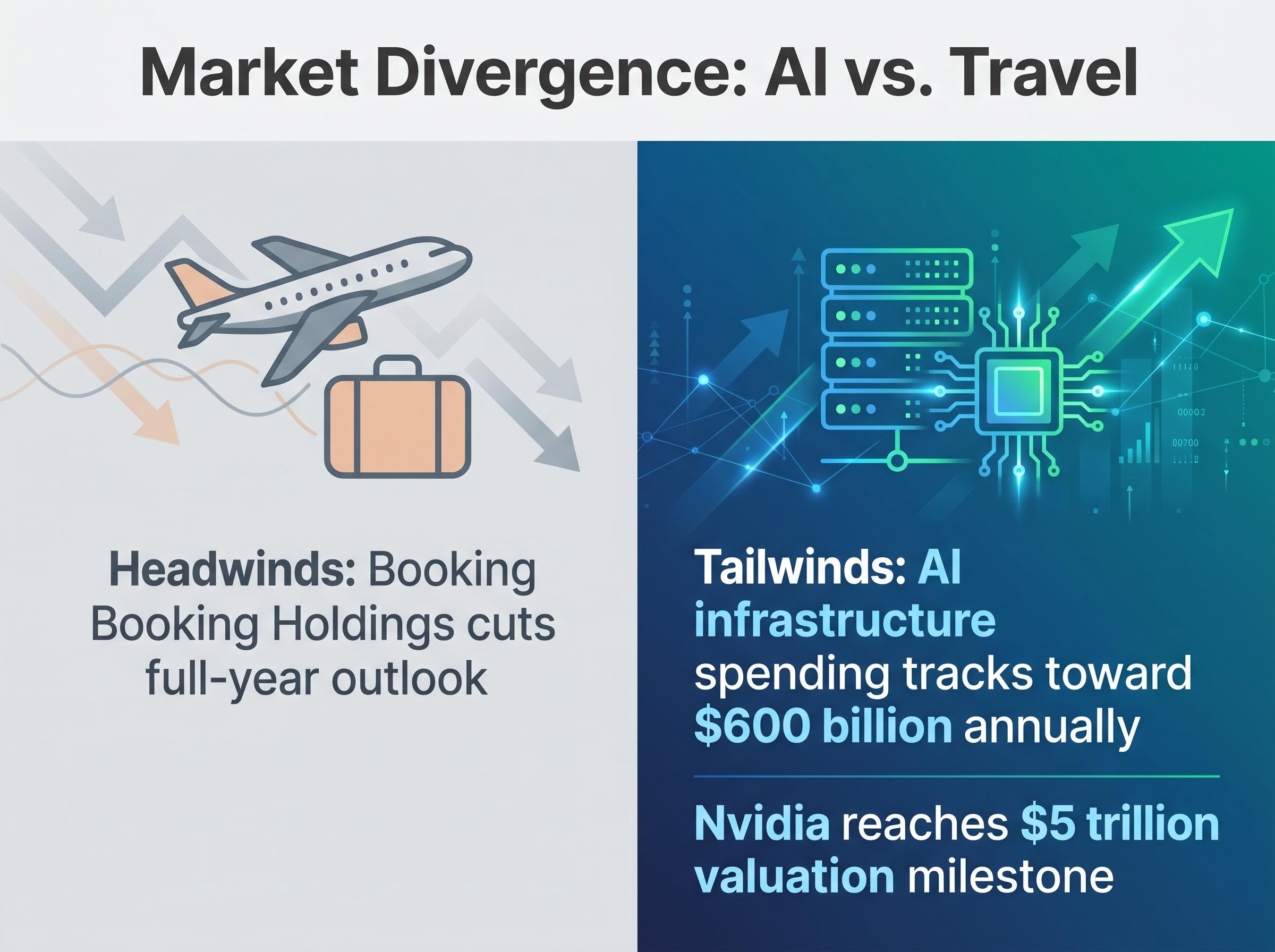 Market Divergence: AI Infrastructure vs. Global Travel