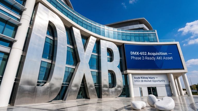 building with DMX-652 sign