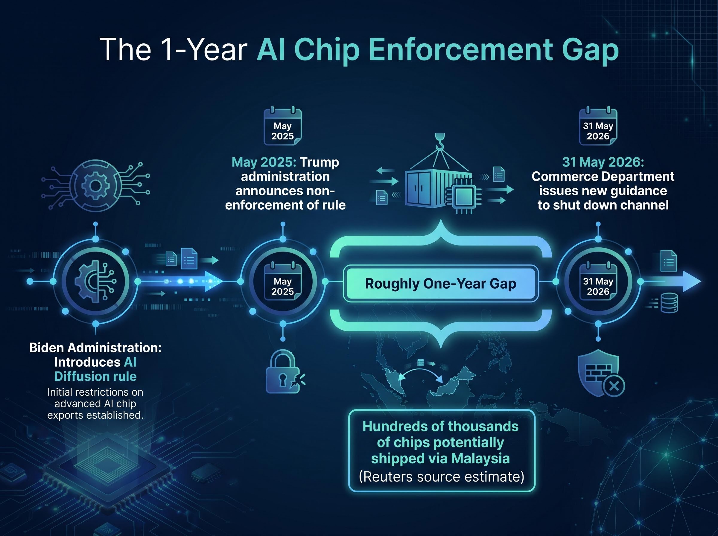 Timeline: The 1-Year AI Chip Export Enforcement Gap