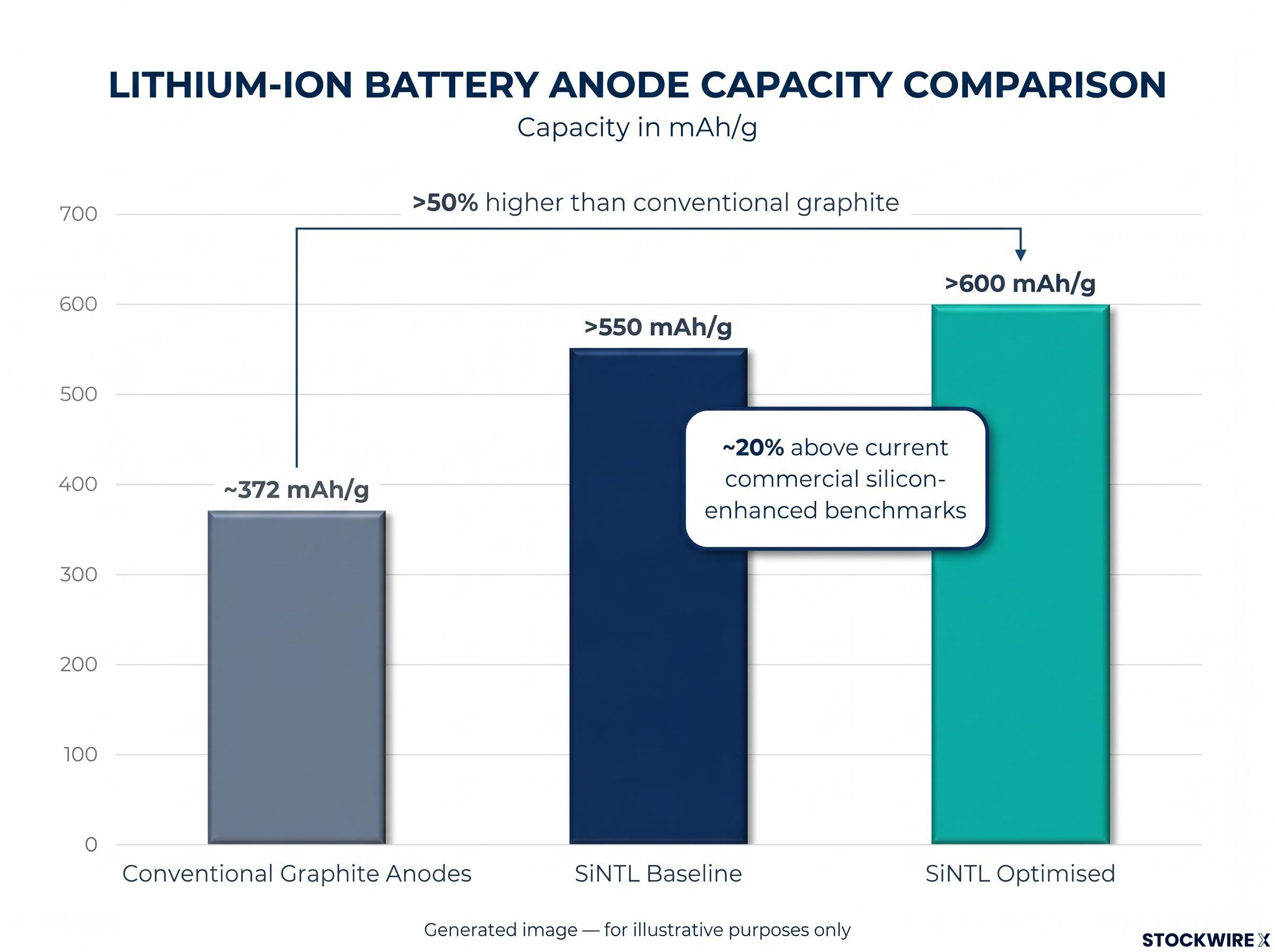 Anode Capacity Comparison: SiNTL vs Conventional Benchmarks
