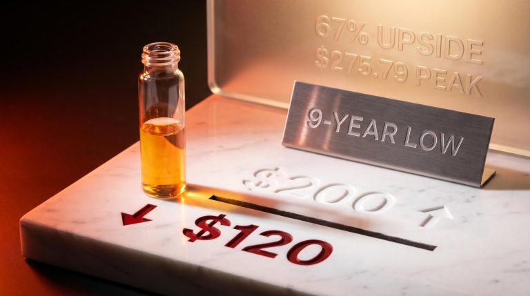 CSL plasma vial at 9-year share price low of $120 with $200 analyst consensus target gap in CSL stock analysis