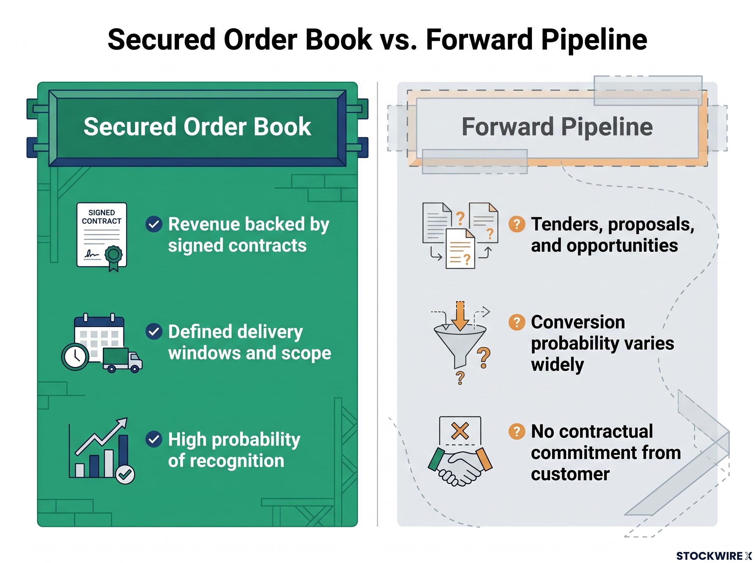 Secured Order Book vs. Forward Pipeline Characteristics