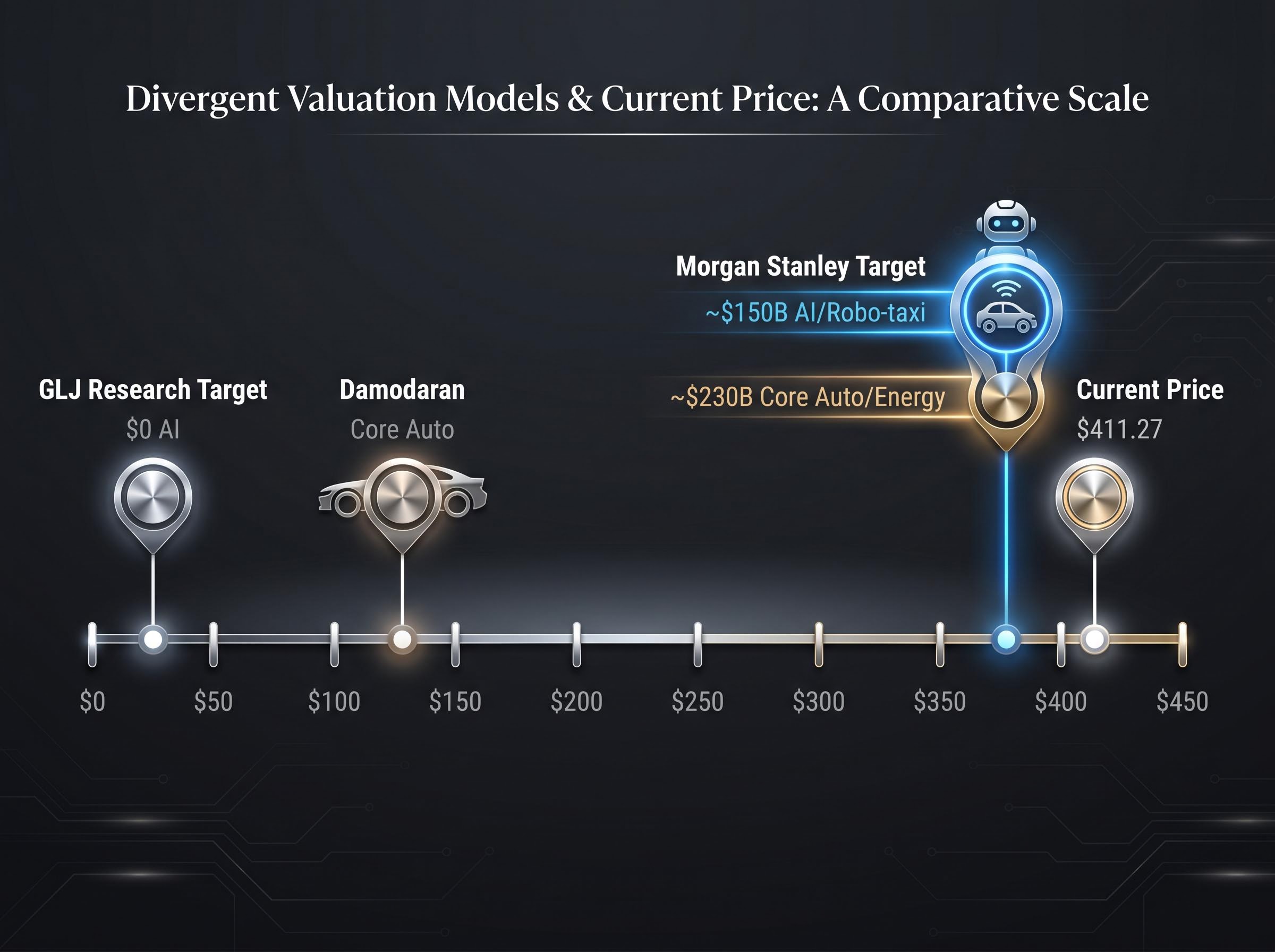 Disaggregating Tesla's Valuation: Core Auto vs. AI Premium