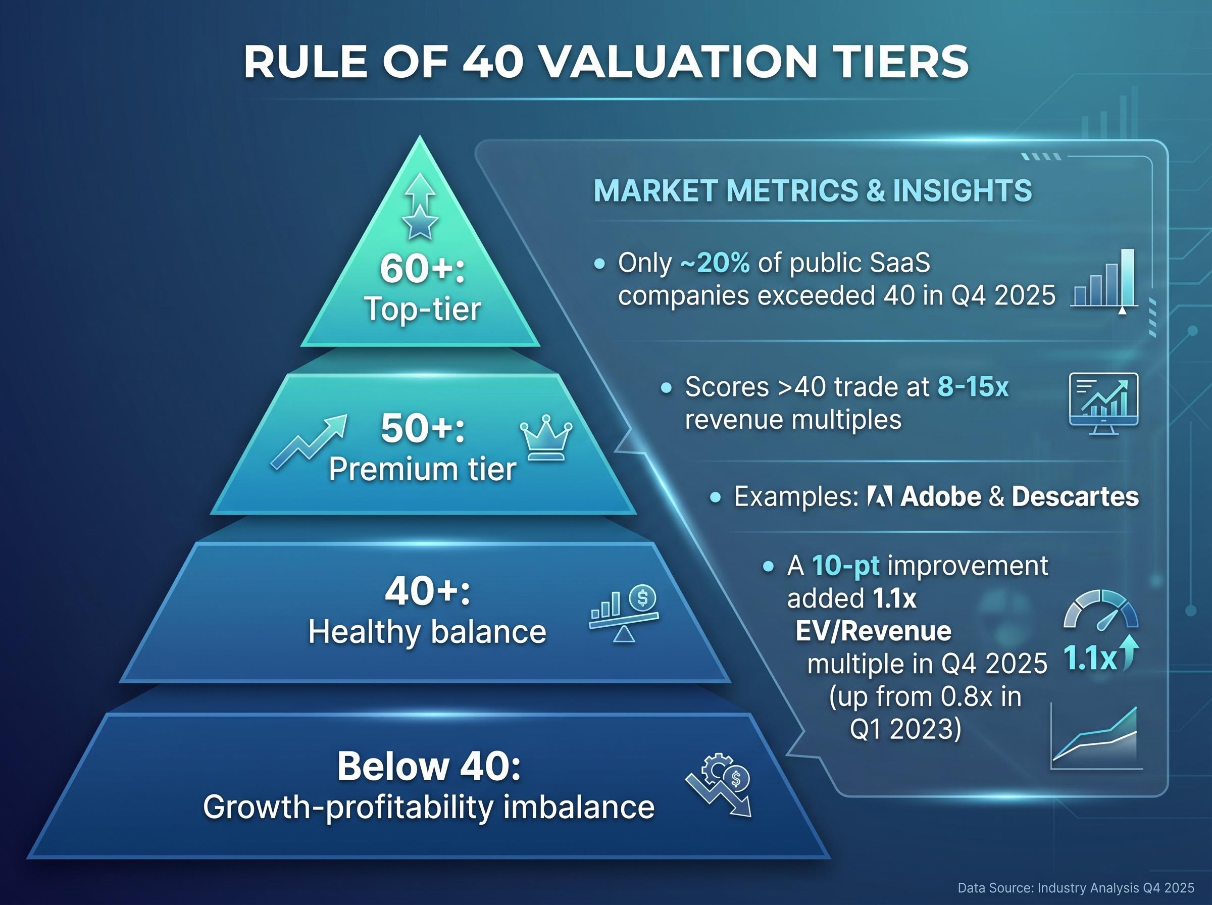 Rule of 40 Valuation Tiers & Market Impact
