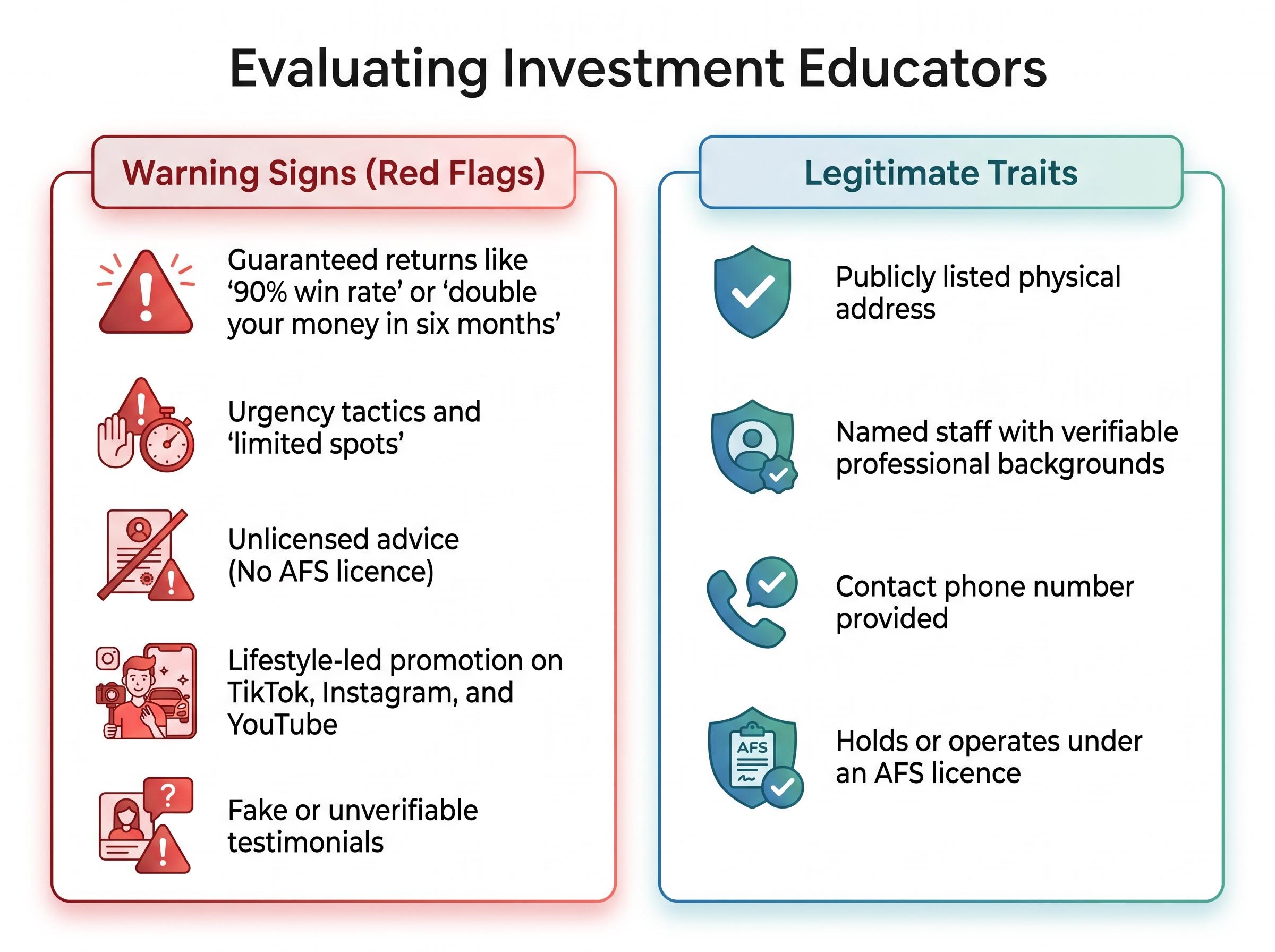 Red Flags vs. Legitimate Educators Checklist