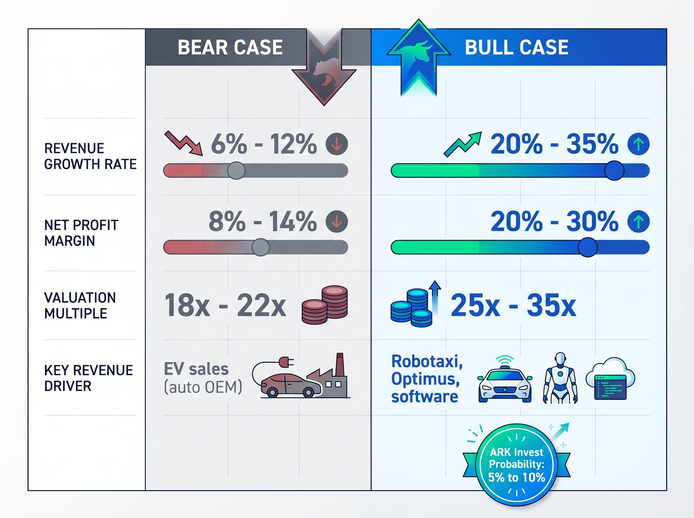 Tesla's Two Futures: Bull vs. Bear Case Matrix