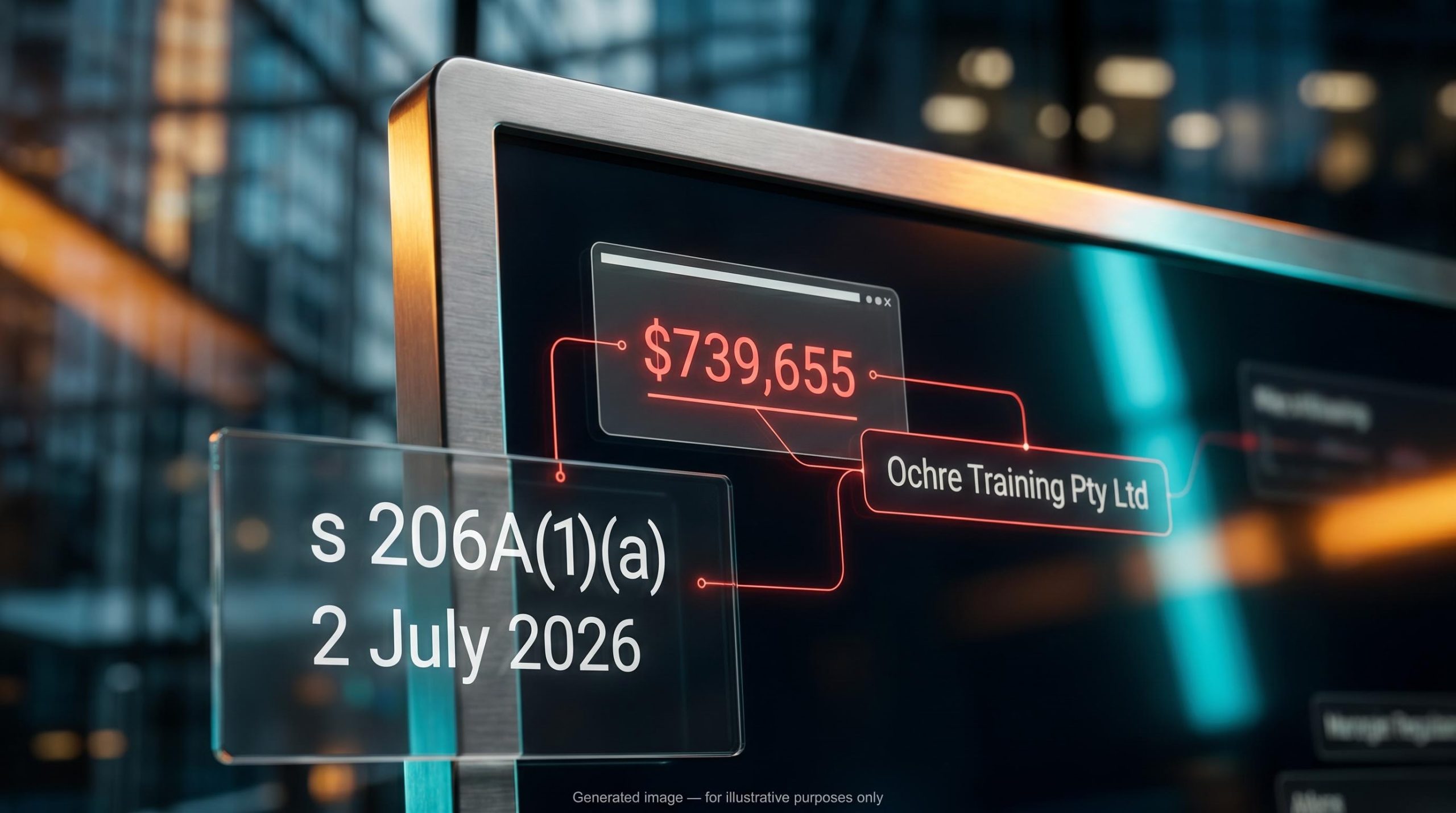 Forensic digital screen showing $739,655 transfer data, illustrating a director disqualification Australia conviction