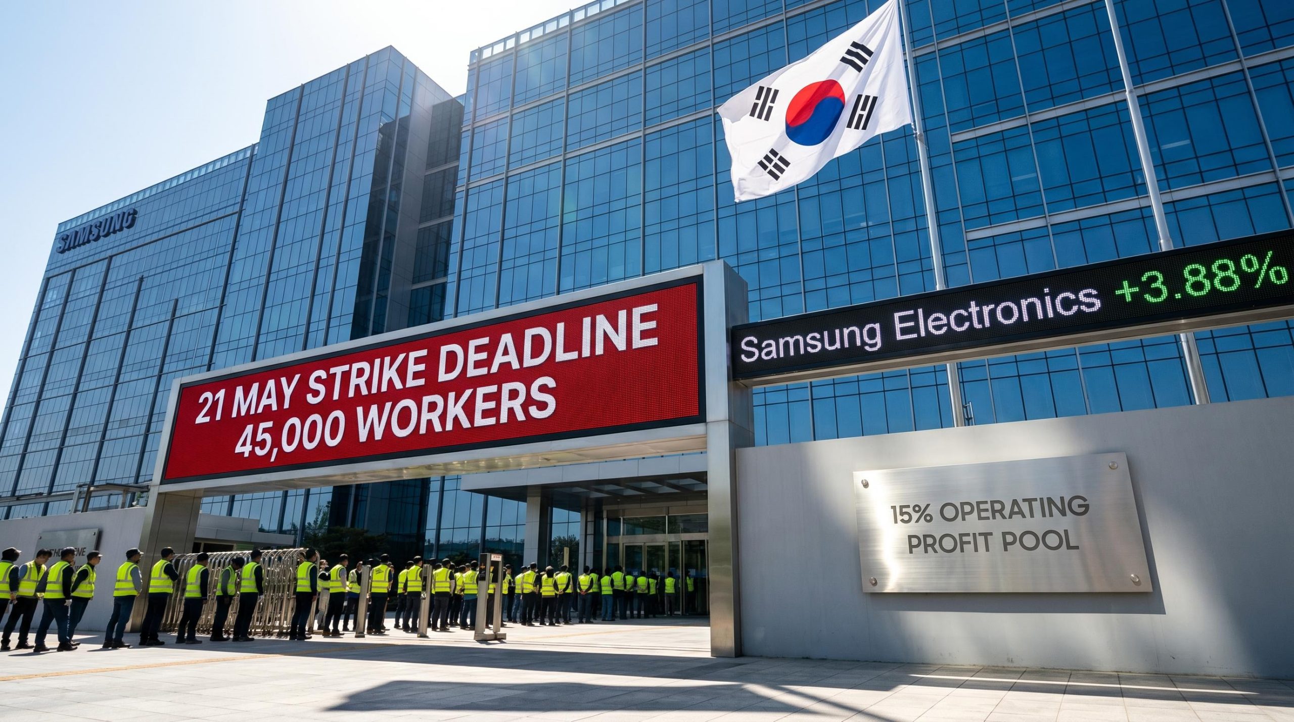 45,000 Samsung semiconductor workers face 21 May strike deadline as South Korea intervenes over AI profit-sharing demands