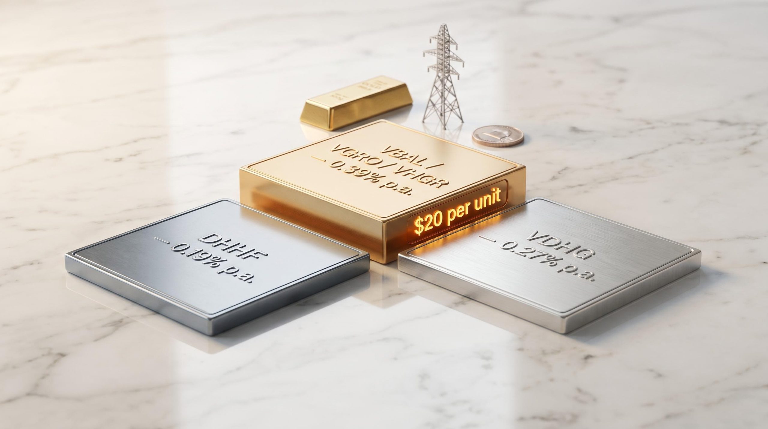 VanEck VBAL VGRO VHGR vs DHHF and Vanguard ASX diversified ETFs fee and asset class comparison