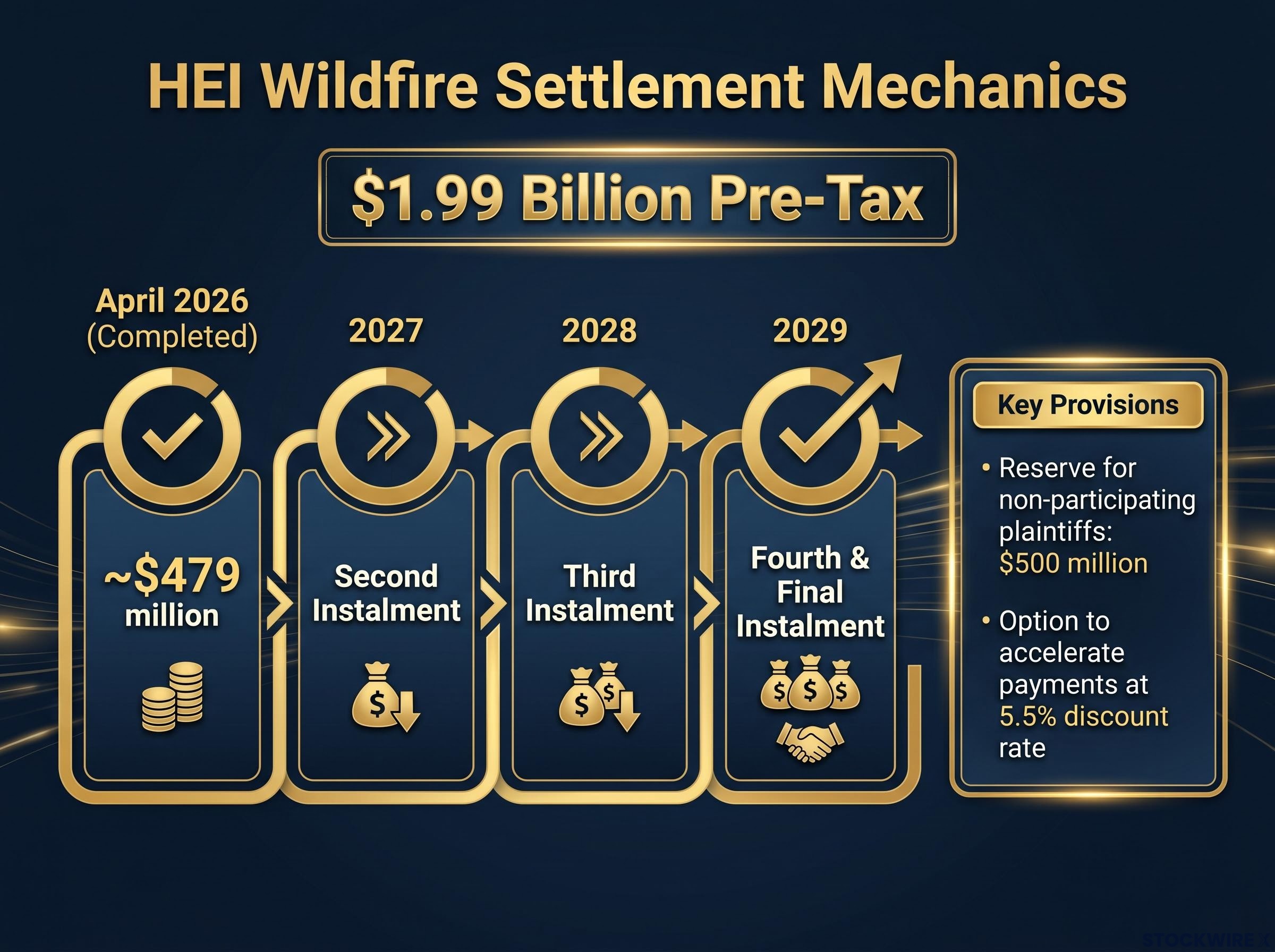 HEI Wildfire Settlement Mechanics Timeline
