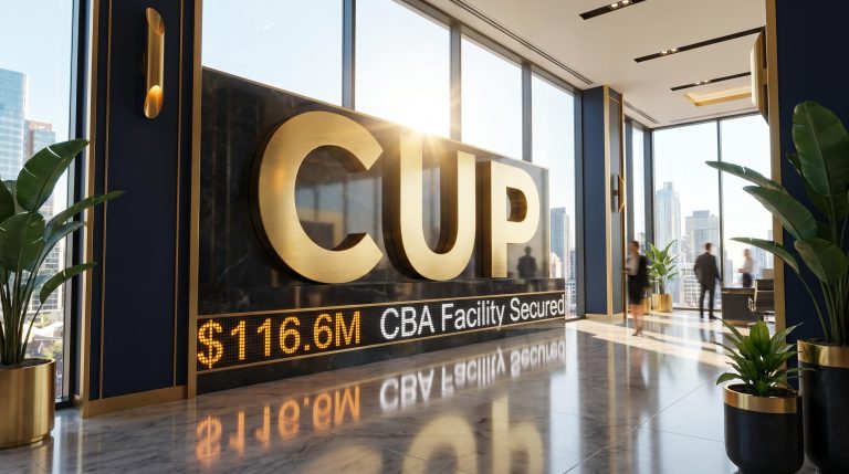 Lobby with large sign
