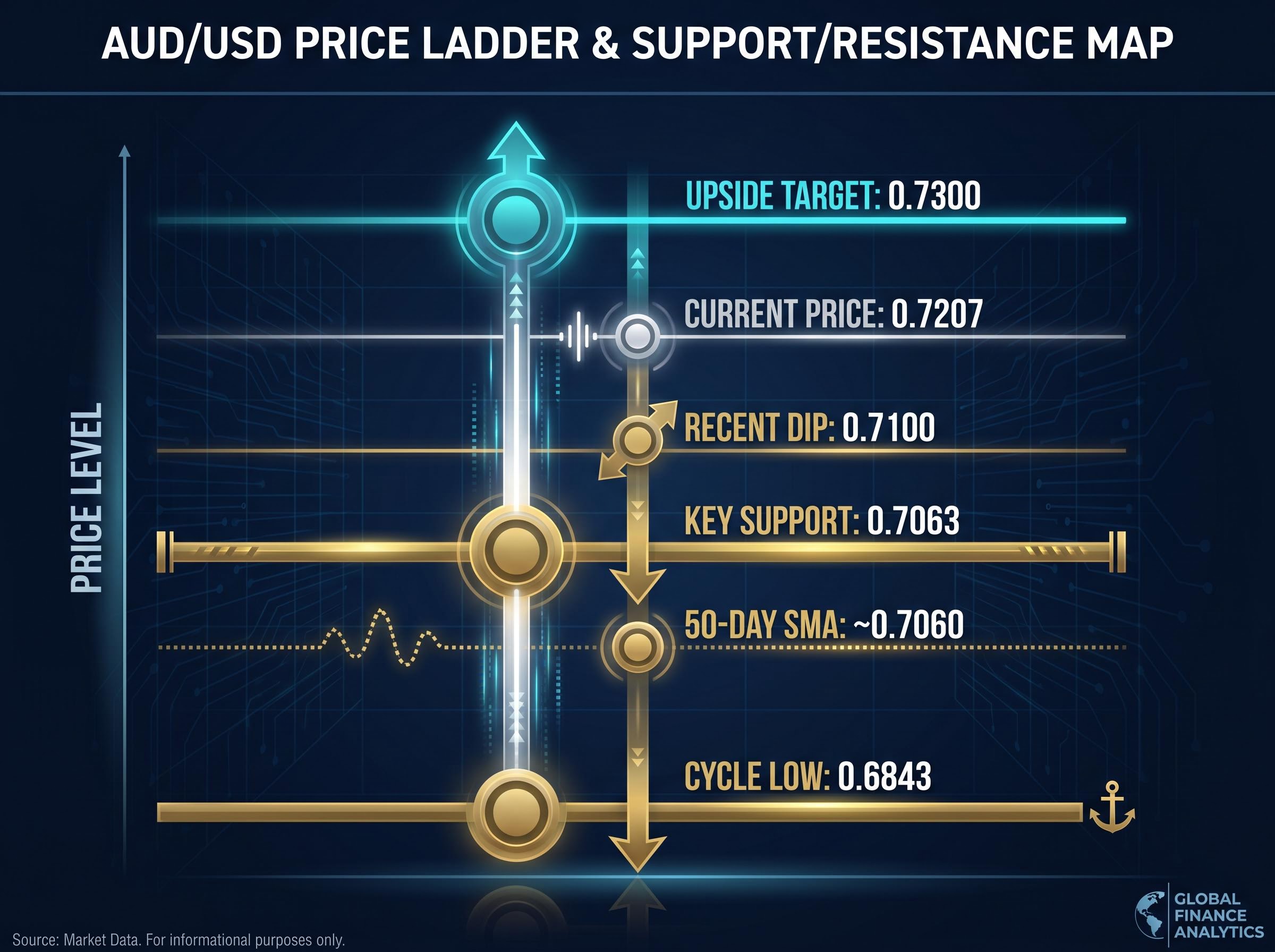 AUD/USD Critical Price Levels Map
