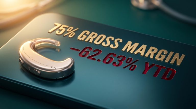 Cochlear implant device beside 75% gross margin and –62.63% YTD figures — how to value healthcare stocks