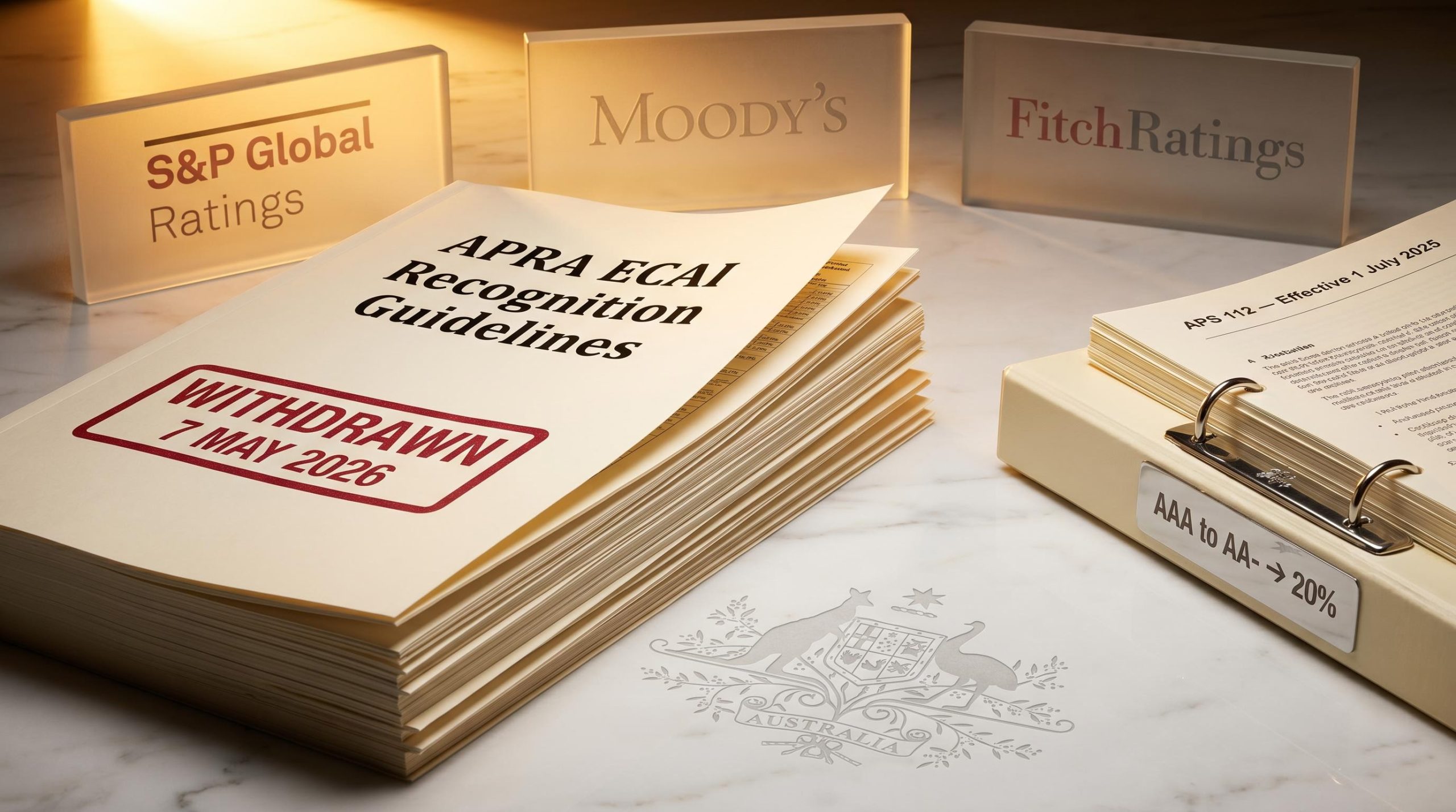 APRA ECAI guidelines withdrawn 7 May 2026 with APS 112 capital rules remaining operative