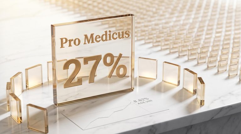 Pro Medicus plaque showing "27%" of ASX wealth creation among 210 best performing ASX stocks over 15 years