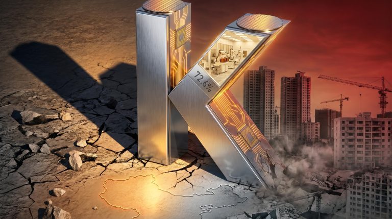 Chrome K-structure splits China economy outlook — semiconductor surge versus collapsing property investment in 2026