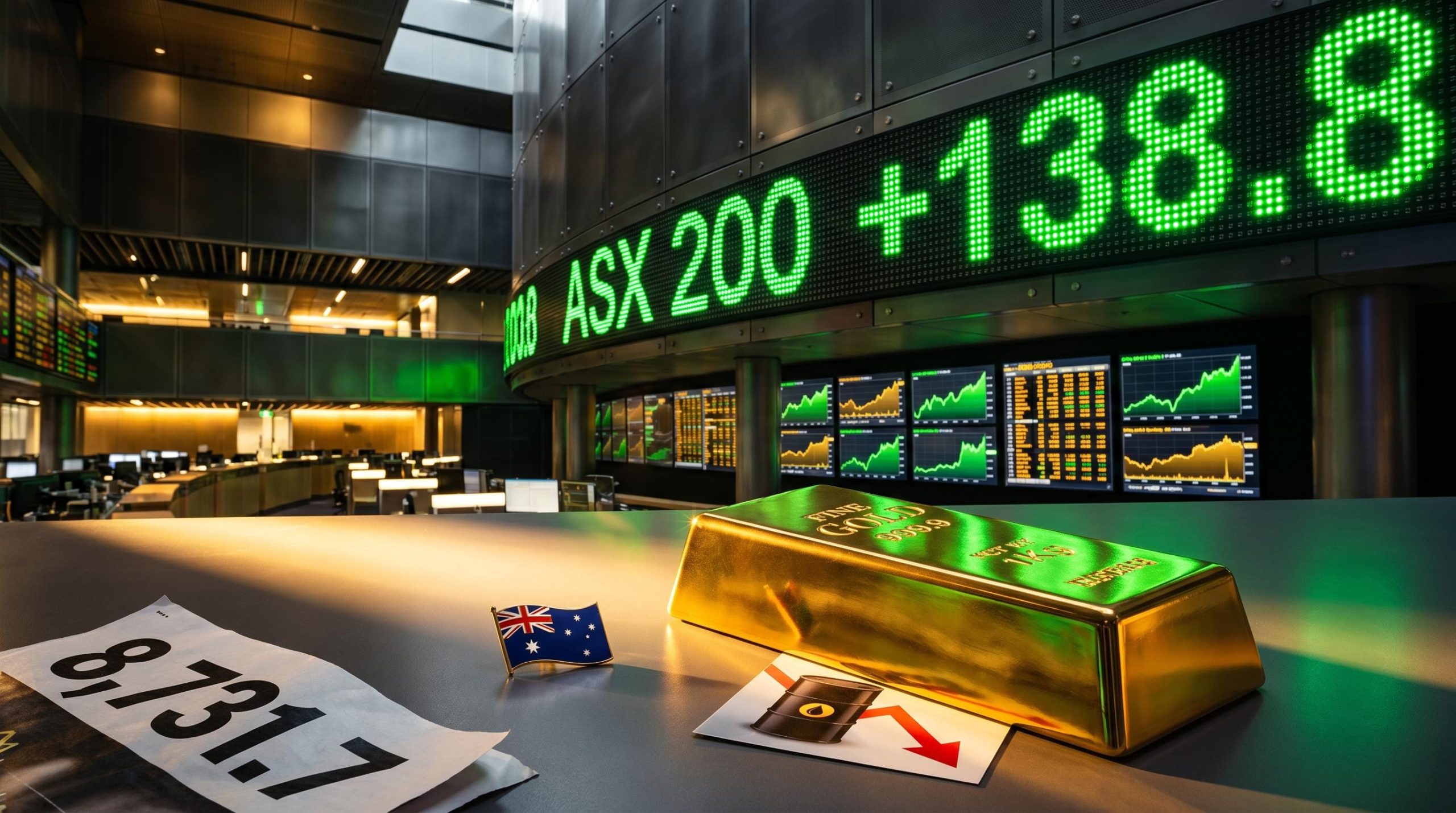 ASX 200 surges 138.8 points to 8,731.7 as US-Iran ceasefire reports drive gold and risk-on rally