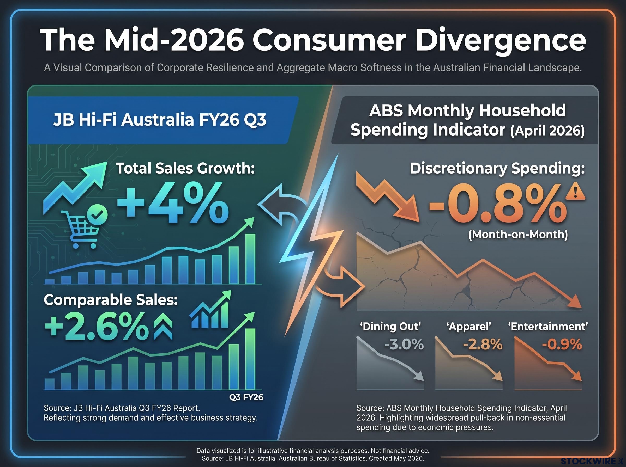 The Mid-2026 Macro Tension: JB Hi-Fi vs ABS Data