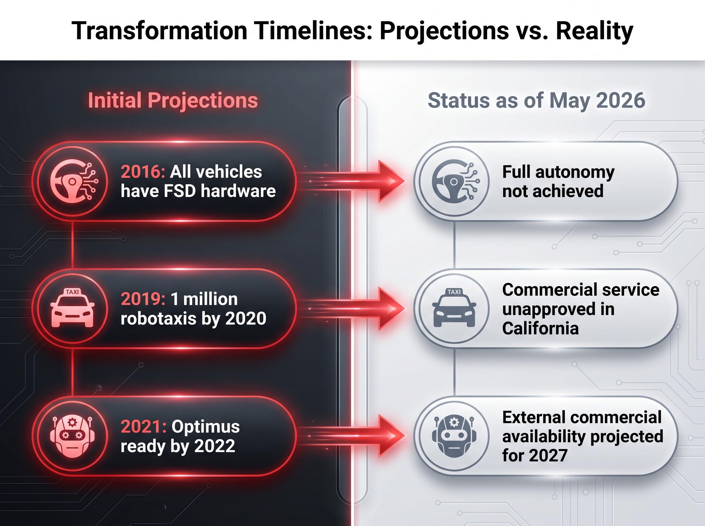 Transformation Timelines: Projections vs. May 2026 Reality