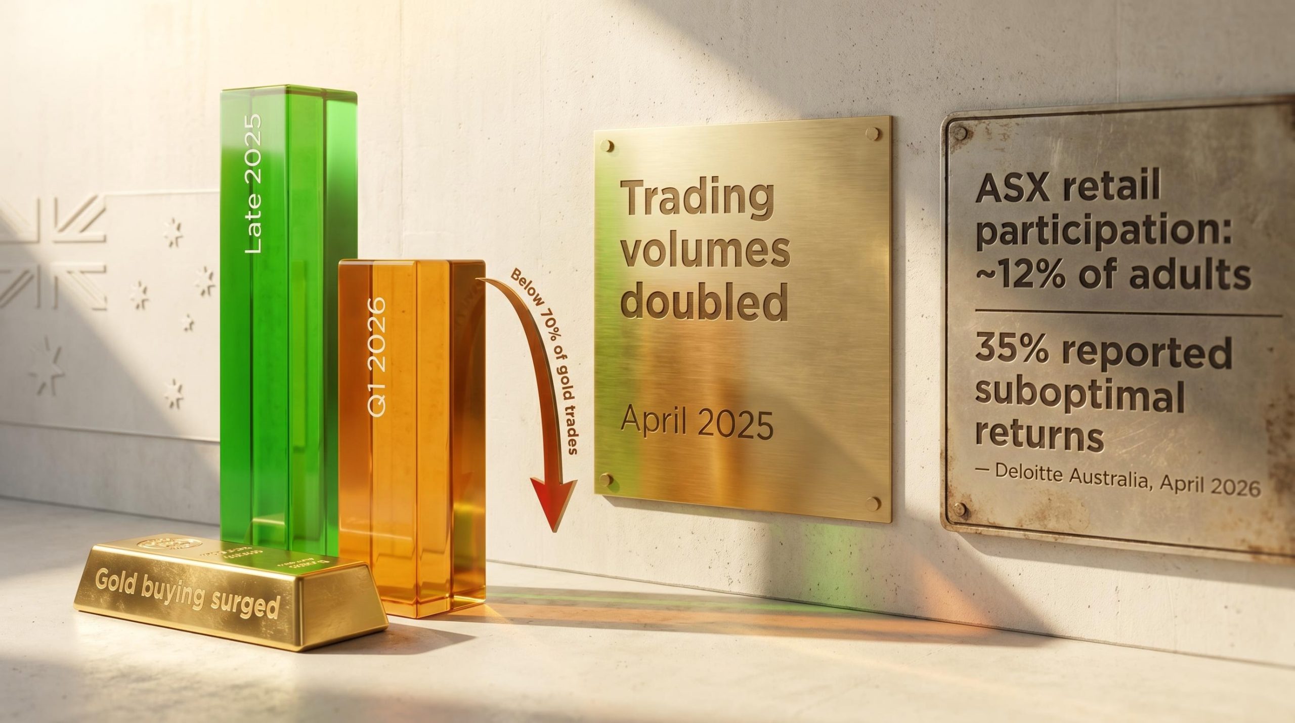 Selfwealth platform data showing doubled trading volumes and gold sentiment shift reveals reactive Australian investor behaviour in Q1 2026